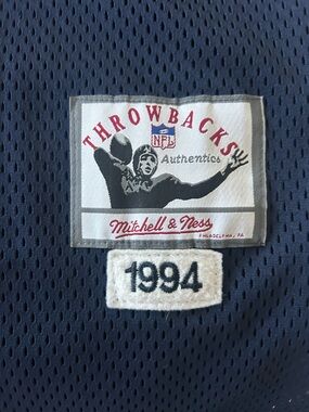 Mitchell & Ness Navy Jersey with White and Red Tag Detail